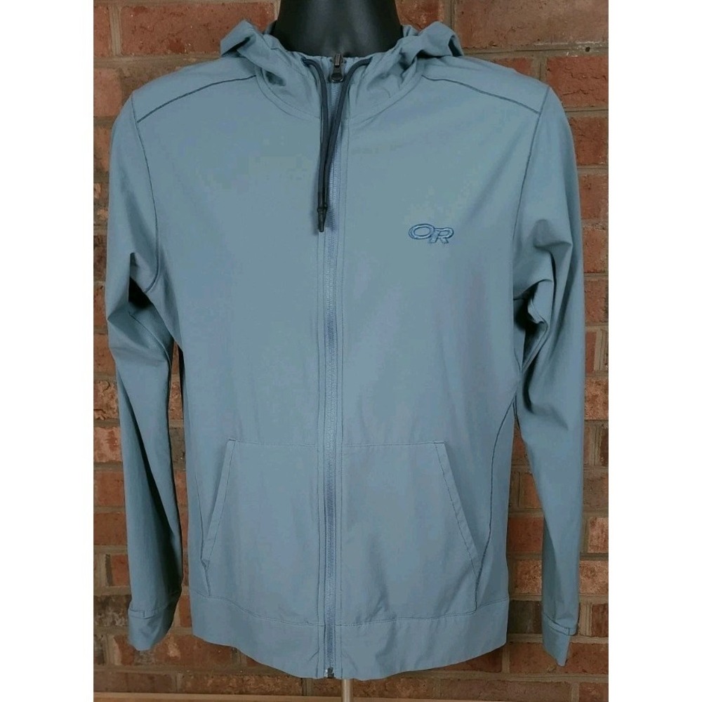 Outdoor Research Jacket Mens Small Blue Full Zip Ferrosi Nylon Hooded